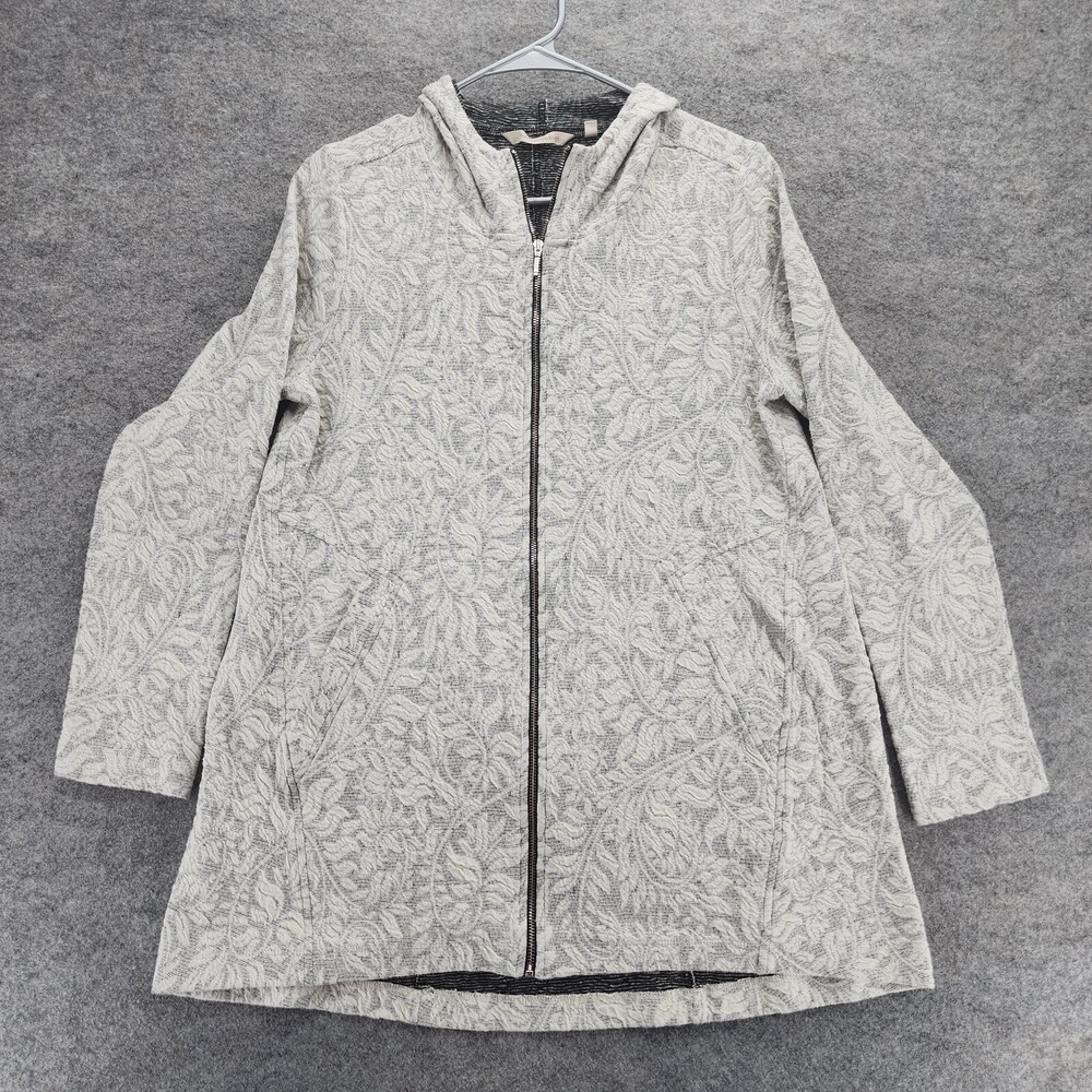 Soft Surroundings Hoodie Womens Medium Full Zip White